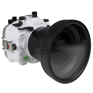 Sony A7 IV Salted Line series 40M/130FT Underwater camera housing with 6" Optical Glass Flat Long Port for Sigma 24-70mm f/2.8 DG DN (without standard port).White