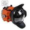 Sea Frogs Salted Line Series Sony A1 40M/130FT Waterproof camera housing with 6" Glass Dome port V.1. Orange