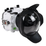 SeaFros UW white camera housing with 6" Dome port V.10 for Sony A1 FE12-24mm f4g / FE16-35 f4 Salted Line series lens