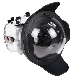 Sea Frogs Salted Line Series Sony A1 40M/130FT Waterproof camera housing with 8" Dome port V.8. White