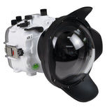 Sea Frogs Salted Line Series Sony A1 40M/130FT Waterproof camera housing with 6" Dome Port V.1. White