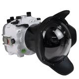 Sea Frogs Salted Line Series Sony A1 40M/130FT Waterproof camera housing with 6" Dome port V.2 (zoom gear included). White