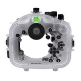 Sea Frogs Salted Line Series Sony A1 40M/130FT Waterproof camera housing with 6" Dome port V.10 Surf and Aluminum Shutter Grip (one zoom gear included). White