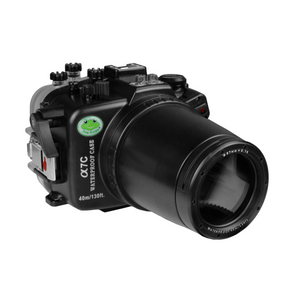 Sony A7C 40M/130FT Underwater camera housing with 67mm threaded flat port for FE 90mm macro lens