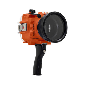 60M/195FT Waterproof housing for Sony RX1xx series Salted Line with Pistol grip (Orange)