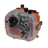 Sea Frogs Salted Line Series Sony A1 40M/130FT Waterproof camera housing with 6" Dome Port V.1. Orange