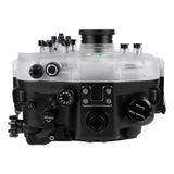 Sea Frogs Salted Line Series Sony A7III / A7RIII 40M/130FT Waterproof camera housing with 4" Flat Long port (focus gear included). Black