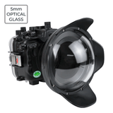 SeaFrogs Salted Line Series Sony A7III / A7RIII 40M/130FT Waterproof camera housing with 6" Glass Dome port V.7 (zoom gear included). Black