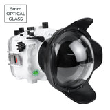 SeaFrogs Salted Line Series Sony A7III / A7RIII 40M/130FT Waterproof camera housing with 6" Glass Dome port V.7 (zoom gear included). White