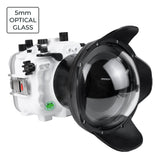 SeaFrogs Salted Line Series Sony A7III / A7RIII 40M/130FT Waterproof camera housing with 6" Glass Dome port V.10 (one zoom gear included). White