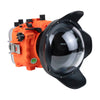 SeaFrogs Salted Line Series Sony A7III / A7RIII 40M/130FT Waterproof camera housing with 6" Dome port V.7 (zoom gear included). Orange