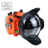 Sea Frogs Salted Line Series Sony A7III / A7RIII 40M/130FT Waterproof camera housing with 6" Glass Dome port V.1. Orange