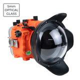 Sea Frogs Salted Line Series Sony A7III / A7RIII 40M/130FT Waterproof camera housing with 6" Glass Dome port V.1. Orange