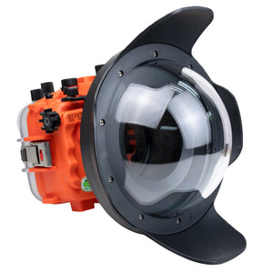 SeaFrogs Salted Line Series Sony A7III / A7RIII 40M/130FT Waterproof camera housing with 8" Dome port V.8. Orange