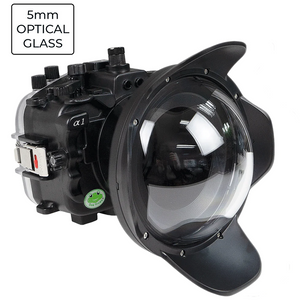 Sea Frogs Salted Line Series Sony A1 40M/130FT Waterproof camera housing with 6" Glass Dome port V.1. Black