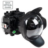 Sea Frogs Salted Line Series Sony A1 40M/130FT Waterproof camera housing with 6" Optical Glass Dome port V.2 (zoom gear included). Black